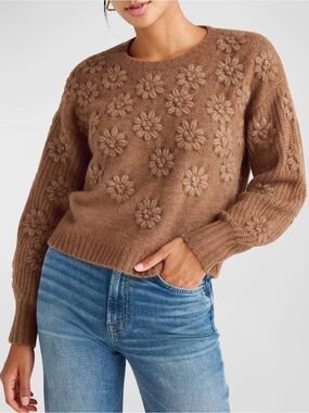 Splendid Floral Margo Sweater in Walnut